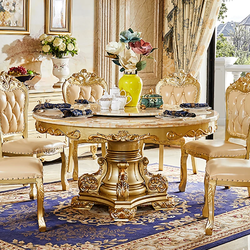 

Luxury Round Dining Tables Center Vanity Floor Coffee Dining Tables Marble Restaurant Tavolo Pranzo Kitchen Furniture FY35XP