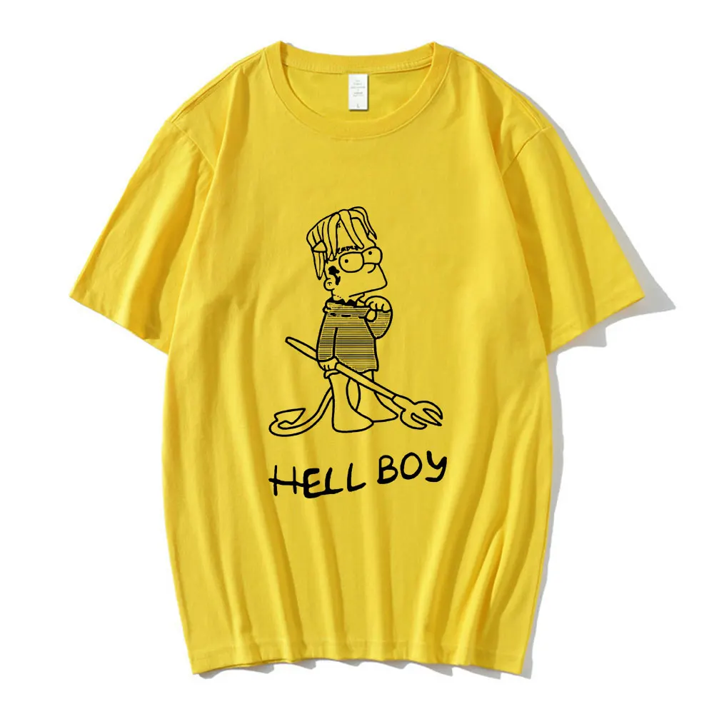 Рэпер Lil Peep Футболка в одном стиле Hell Boy Love Will Tear Us Apart Футболки Мужчины Женщины