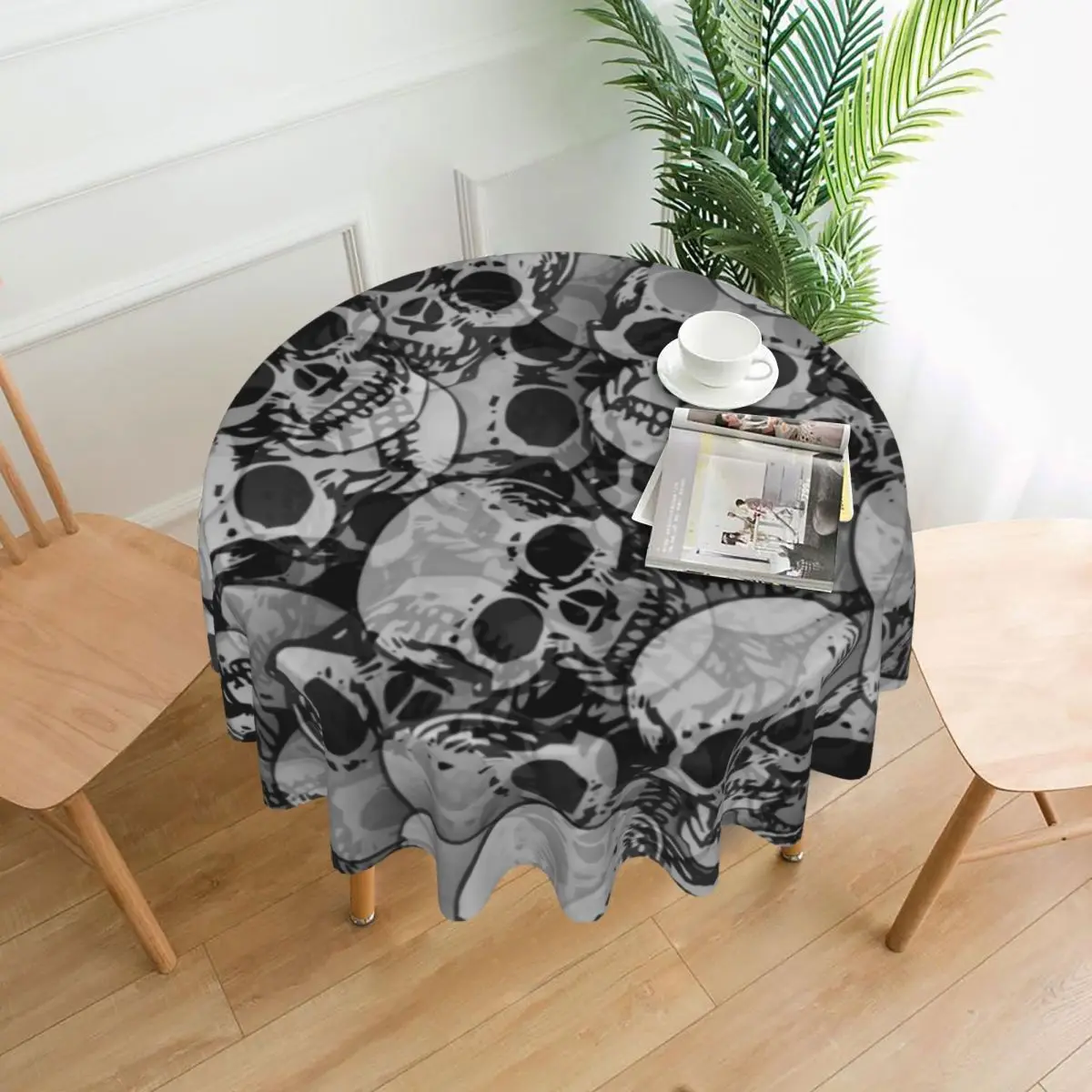 

Spooky Halloween Ghost Tablecloth Skulls Print Wholesale Vintage Table Cover Restaurant Print Decoration Polyester Table Cloth