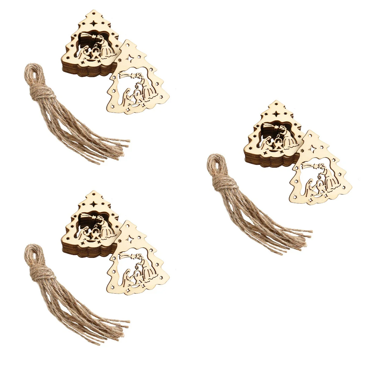 

30 Embellishments Christmas Decoration The Birth of Pattern Pendant with Ropes