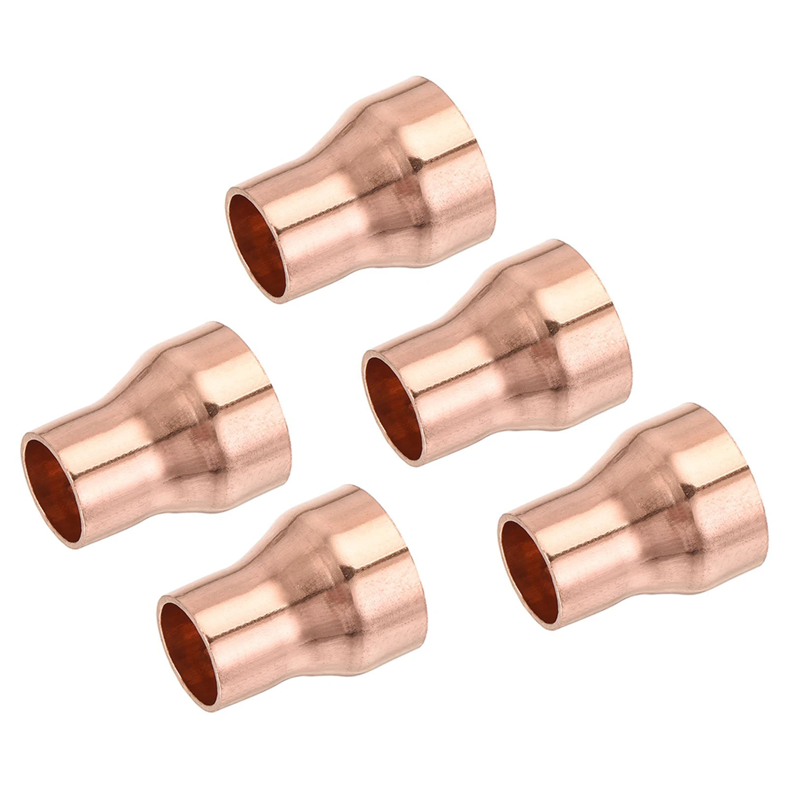 

5pcs With Sweat End Red Copper Water Heater Professional Reducer Coupling Pipe Fitting Refrigeration Adapter Multifunctional