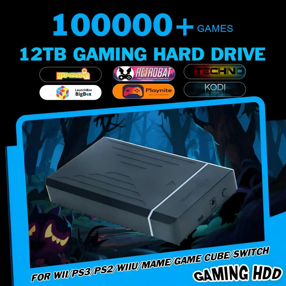 Фото Игровой жесткий диск ZieBuddy 12 ТБ содержит LaunchBox Retrobat Playnite с 100 000 + ретро-играми для PS4/PS3/PS2/PS/WII/WIIU №1