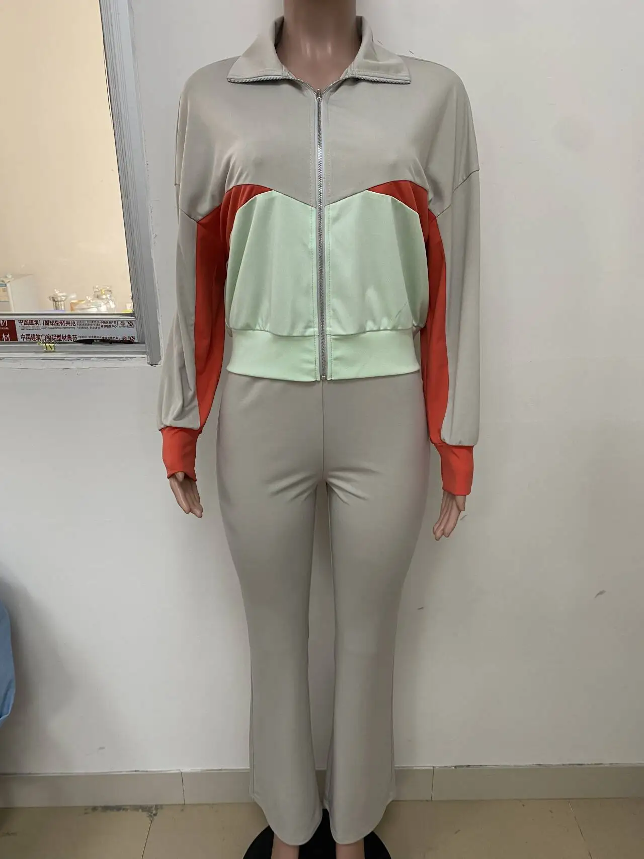 Активная одежда женский комплект из 2 предметов расклешенные брюки с длинными