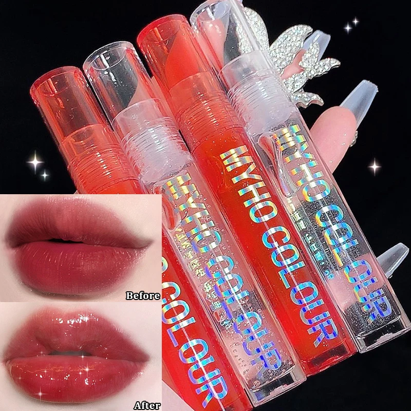 

Mirror Glass Lip Gloss Moisturizing Transparent Glitter Lip Glaze Waterproof Lasting Sexy Plumper Shimmer Lips Makeup Cosmetics