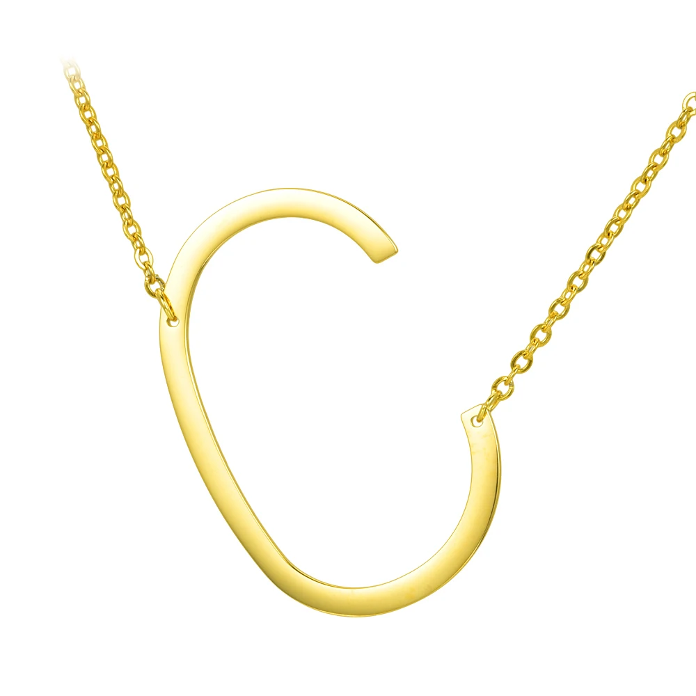 

Large Initial Necklace 316L 100% Stainless Steel Jewelry Big Letter Necklace Gold Necklace Monogram Necklace Gifts