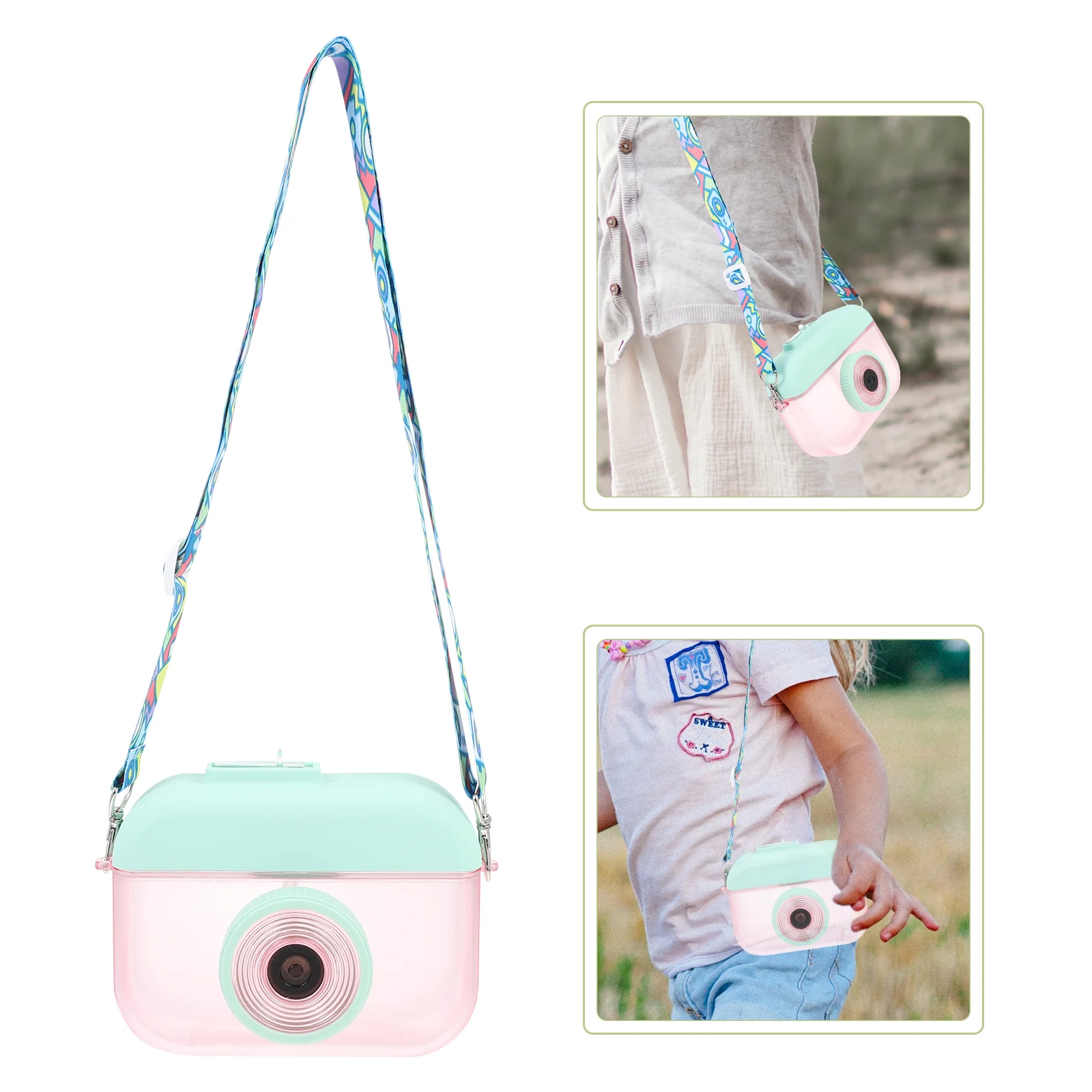 

Waterkidscamera Portable Cupoutdoor Cuteleak Capacity Large Container Drinking Girls Kid Carton Clear Decorative Kawaii