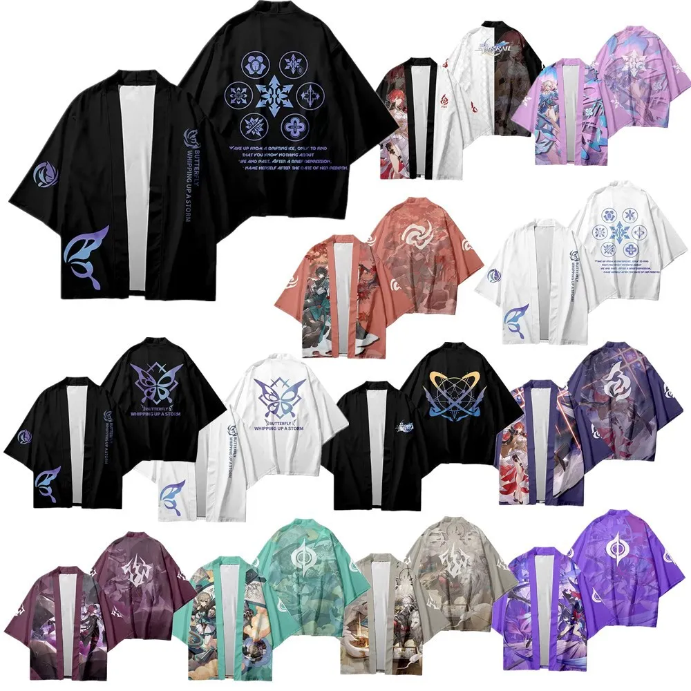 

Honkai Star Rail Cloak Feather Woven Kimono Xier Clara Su Shang Jing Yuan Unisex Clothing Summer Top Kawaii Toy Fan Gift