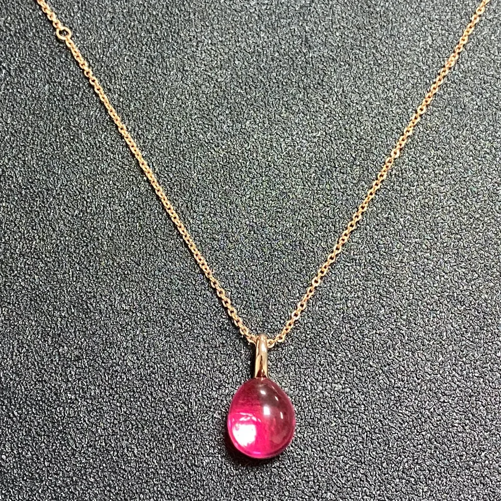 

Ladies Waterdrop Necklace Gold Plated Purple Pink Crystal Pendant Necklace High Quality Fashion Jewelry Birthday Gift