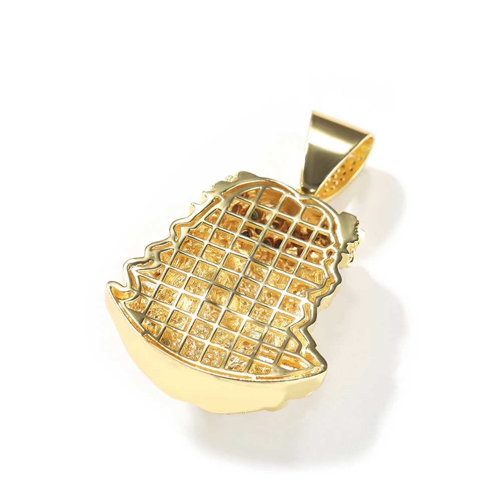 THE BLING KING Религиозный кулон с головой Иисуса Iced Out двухцветный зеленый кубическим