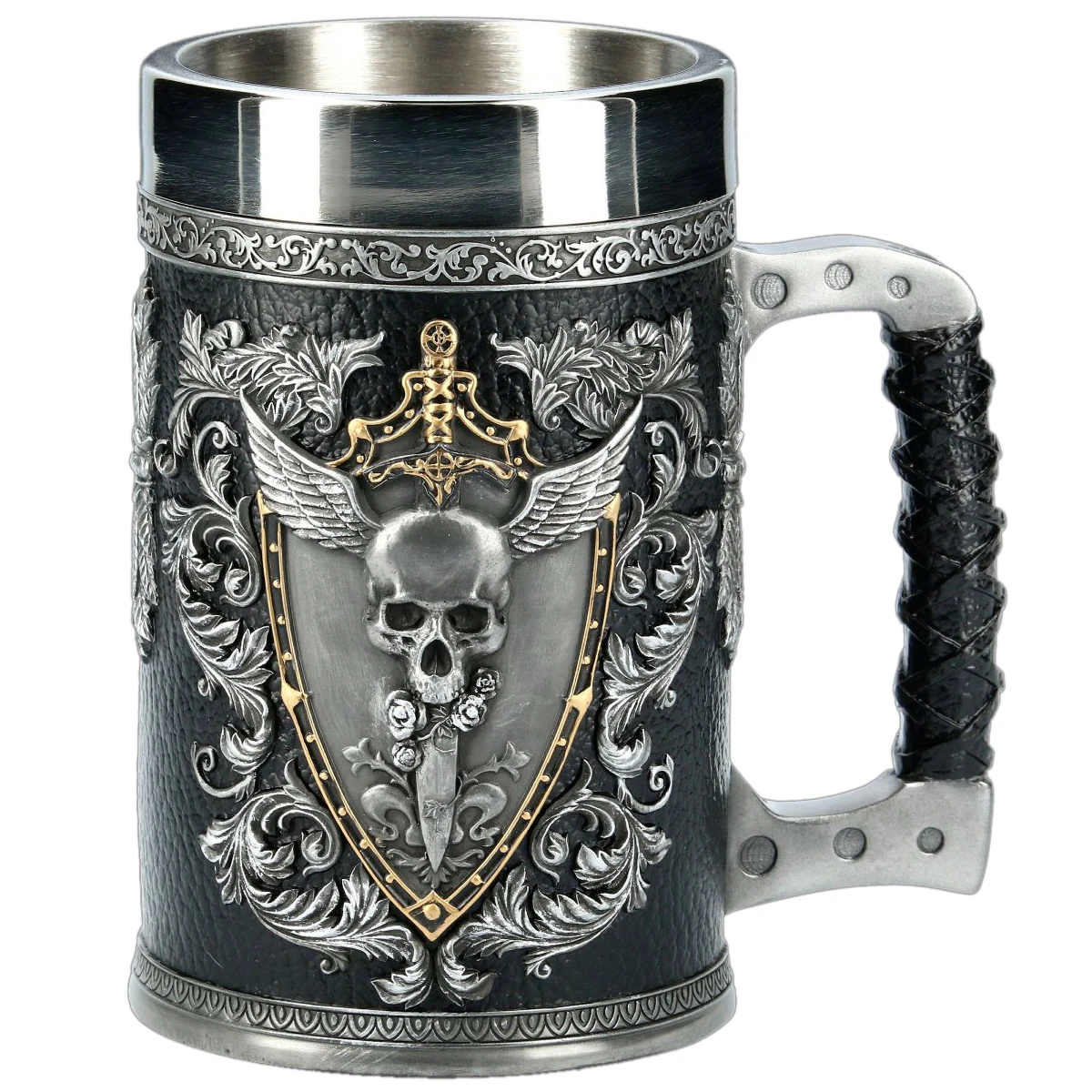 3D пивные кружки Stein Tankard с двойной головкой орел крылатый меч и щит череп крест из