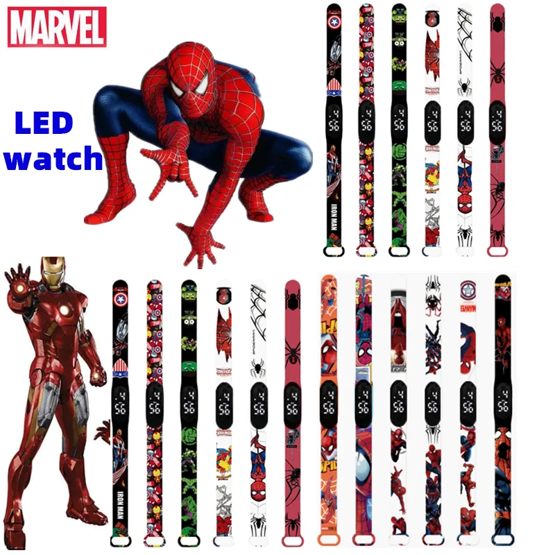 

Marvel LED Touch Watch for Boys The Avengers Spiderman Captain America Hulk Waterproof Electronic Watch Children Birthday Gifts