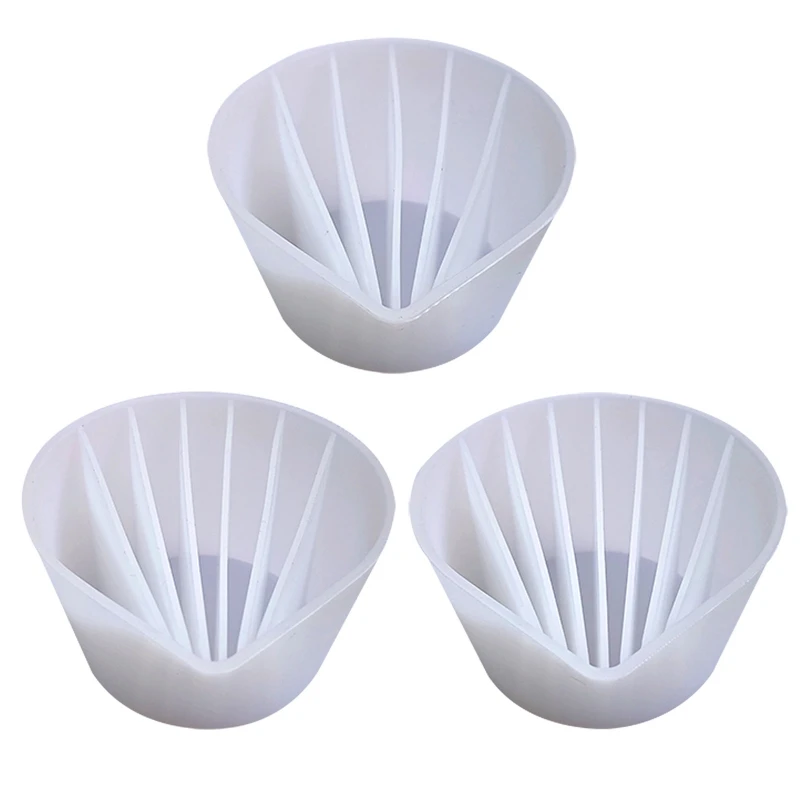

6/7/8 Channels Split Cups for Paints Pouring Silicone Cup Divider Painting Tool for Paint Fluid Arts Resin Pouring White