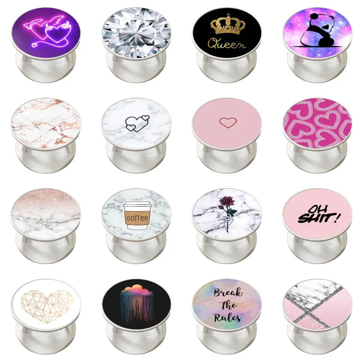 

Compatible Plastic phone Grip Suporte Celular Carro Swappable Top For Smart Phone 휴대폰 거치대 подушка безопасности для телефона