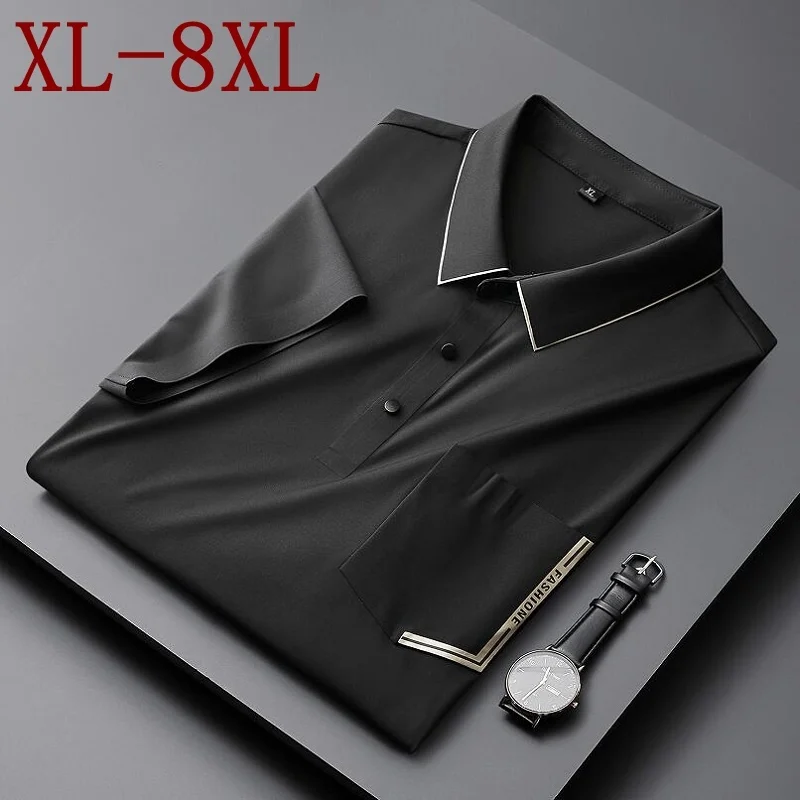 

7XL 8XL 6XL New Brand High Quality Summer Classic Short Sleeve Polo Shirt Men Breathable Casual Mens Polos Shirts Male Clothing