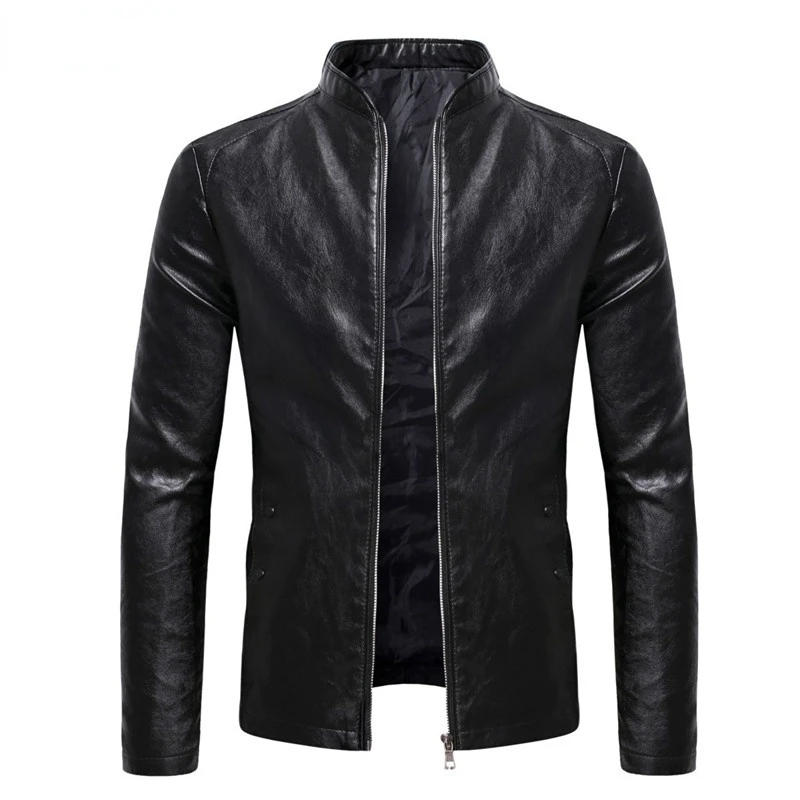 

Men's Faux Leather Jackets Motorcycles PU Coat Elegant Casual Slim Male Stylish Locomotive Clothing Free Shipping