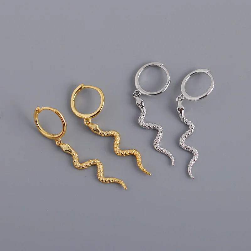 

Earrings S925 silver snake shaped animal earrings