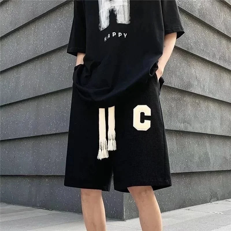 

High quality 2023 New Casual Sports Shorts Men's Summer Fashion Brand High Street Pants Straight Loose Versatile Capris