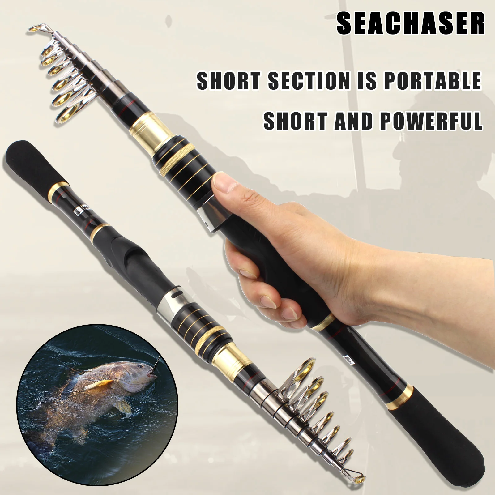 

2.1M 3.0M Carbon Lure Spinning Fishing Rod Telescopic Carp Trout Sea Travel Pocket Pole Lake Fishing Fishing Goods ROD FISH ROD