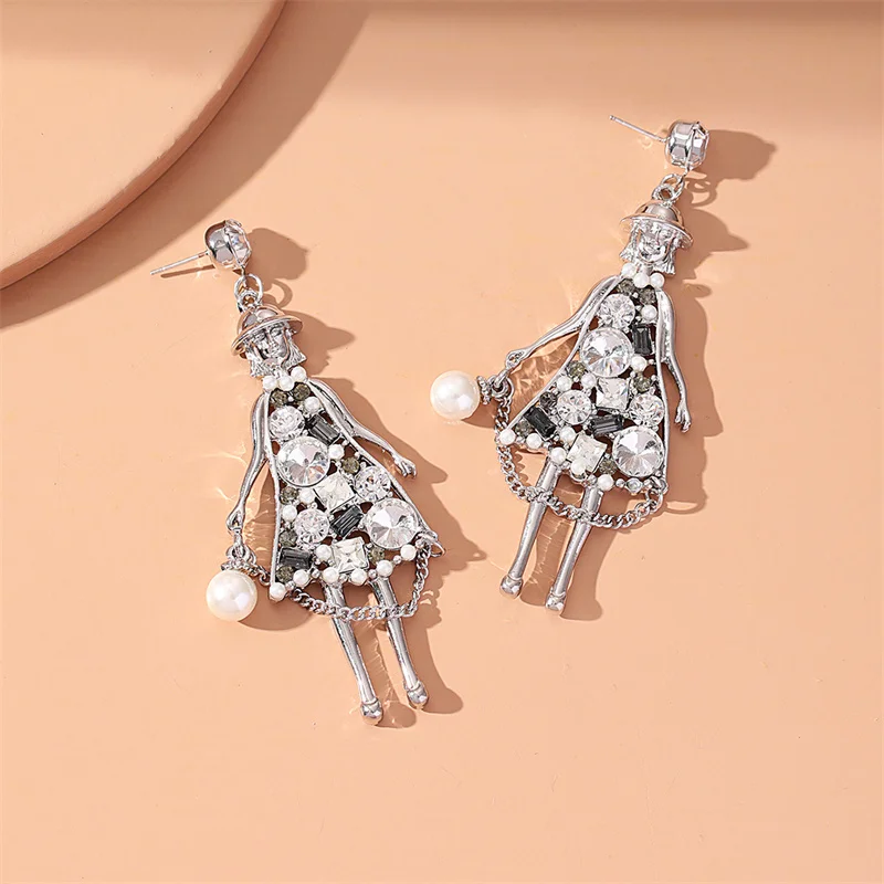 

New Arrival Women Creative Girl Drop Earring Tessellation Zircon Shape Personality Fashion Dangle Earrings Design Sense Jewelry