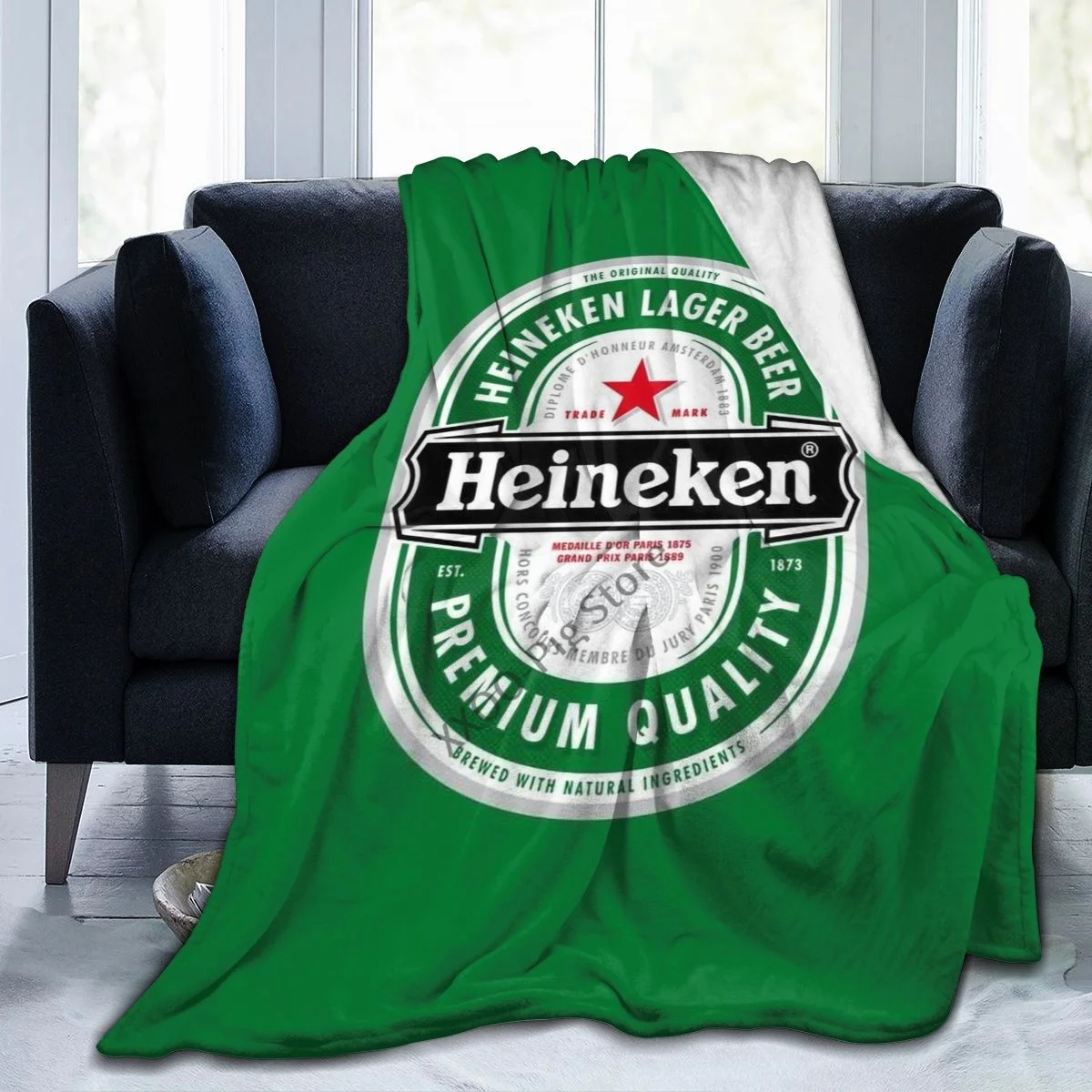 

heineken Throw Blanket Fuzzy Warm Throws for Winter Bedding 3D Printing Soft Micro Fleece Blanket