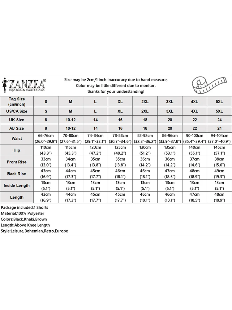 Шорты ZANZEA женские оверсайз элегантные однотонные офисные штаны с завышенной