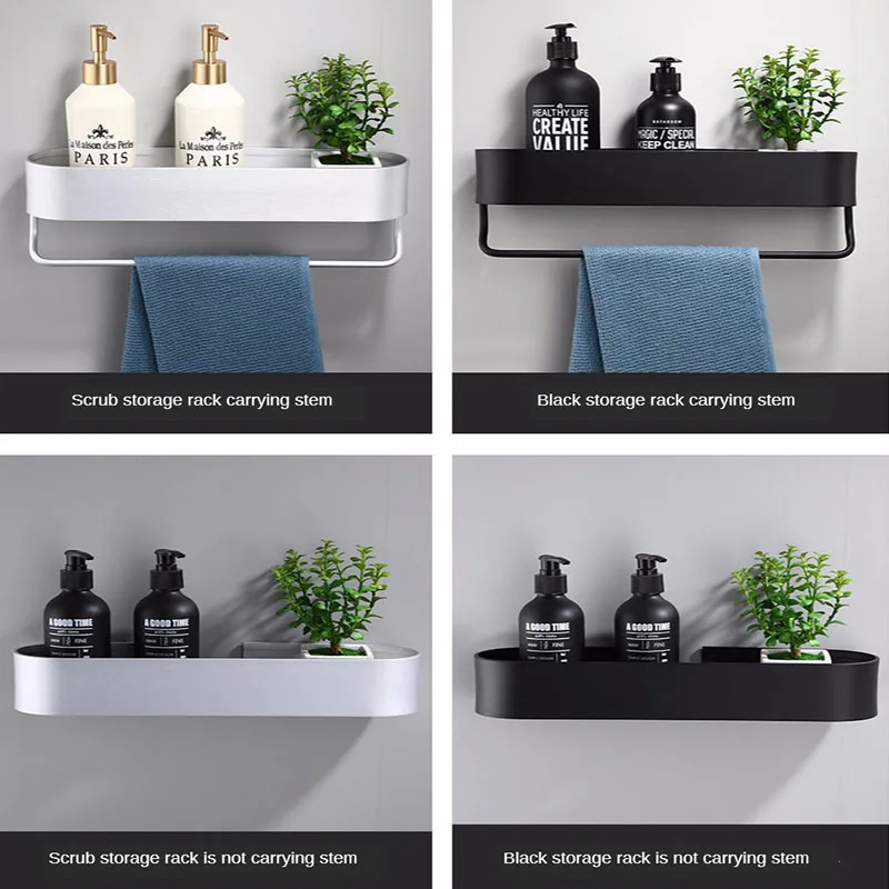 

Wall Mounted Towel Holder Rack For Bathroom 30-50cm Lenght Kitchen Shelves Basket Storage Rack Towel Bar Bathroom Accessories