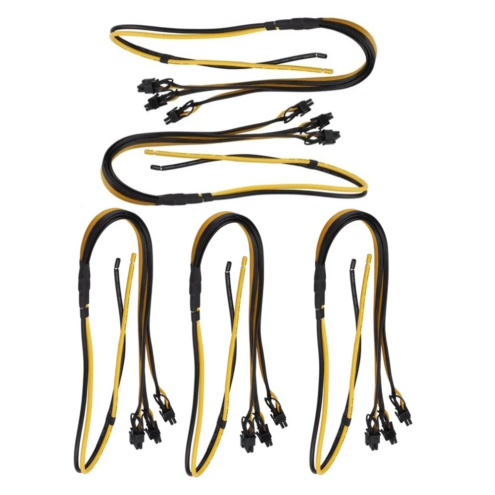 

5Pcs 90cm 2 to 3X 6Pin+2Pin Adapter Power Cable 8Pin GPU Video Card Wire 10AWG + 16AWG Power Supply for Antminer Mining