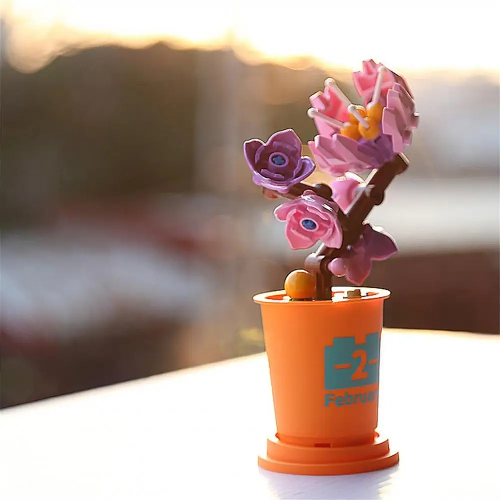 

Vivid Compact Flowers Building Blocks Bouquet Bonsai Decoration for Boys