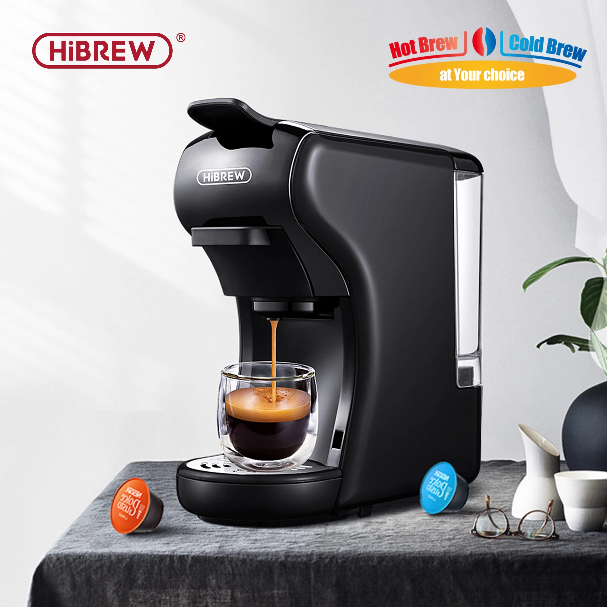 HiBREW Coffee Machine 19 Bar 3in1&4in1 Multiple  Capsule Espresso  Cafetera , Pod  Coffee Maker Dolce Milk&Nexpresso &Powder  H1