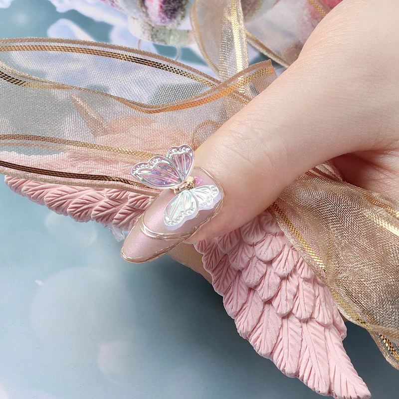 3 шт. Набор украшений для ногтей "Летающие бабочки" с магическими красками Авроры и пайетками для декорации.