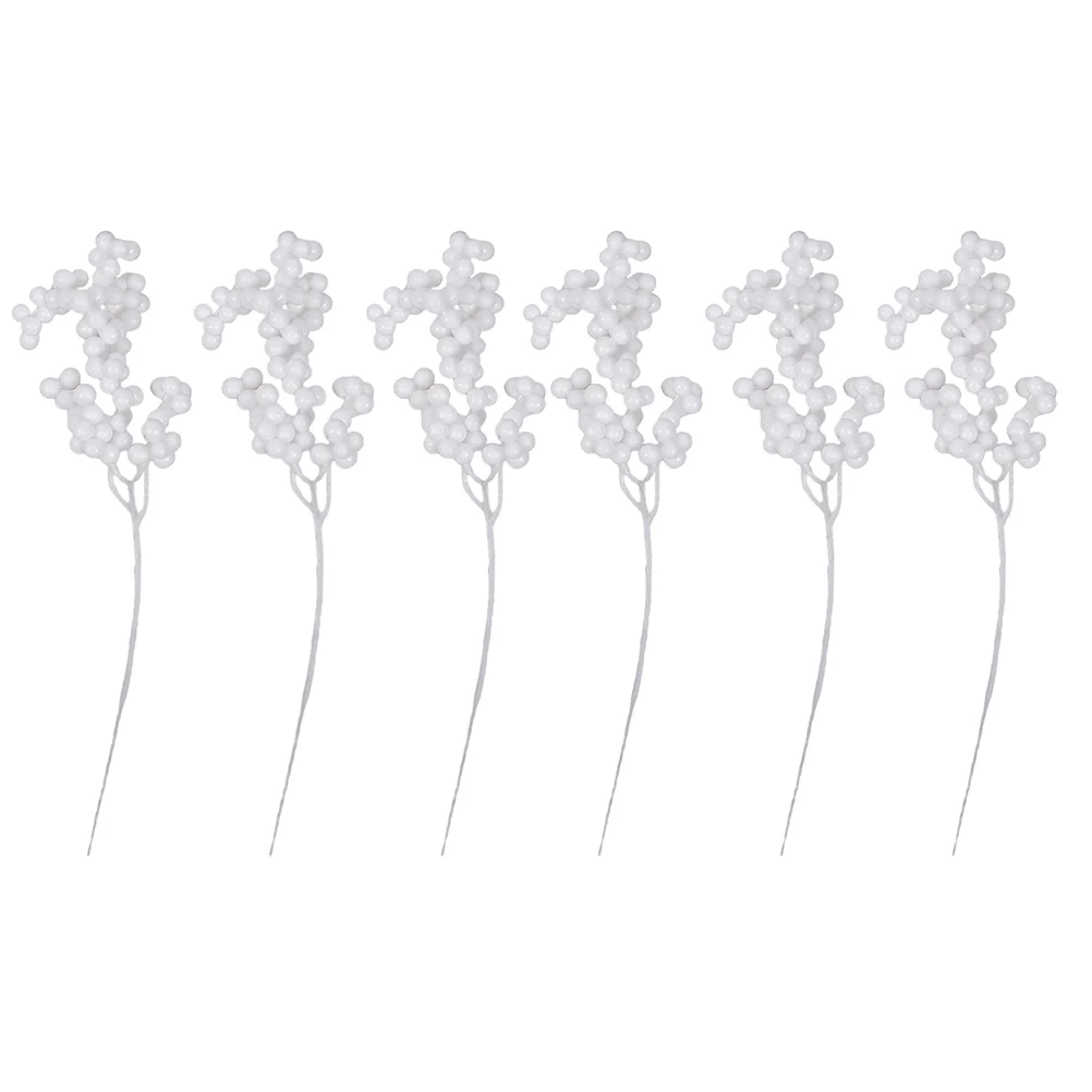 6 Artificial Xmas Flower Artificial Berry Stem Artificial Berries Wreaths Christmas Party Favors