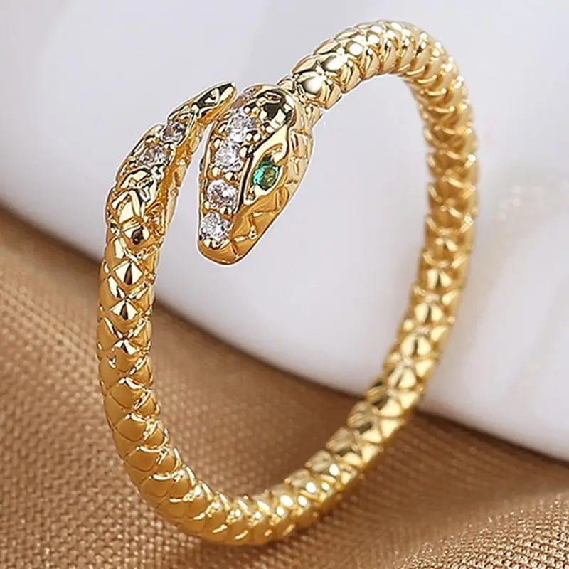 

Snake Adjustable Rings for Women Luxury Cubic Zirconia Woman Promise Ring Female Engagement Wedding Jewelry Accessories Gifts