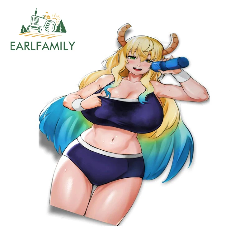 EARLFAMILY 13 см x 10,9 см для LUCOA, забавные автомобильные наклейки на лобовое стекло, аниме автомобильные аксессуары, наклейка, фургон, граффити, водонепроницаемые наклейки