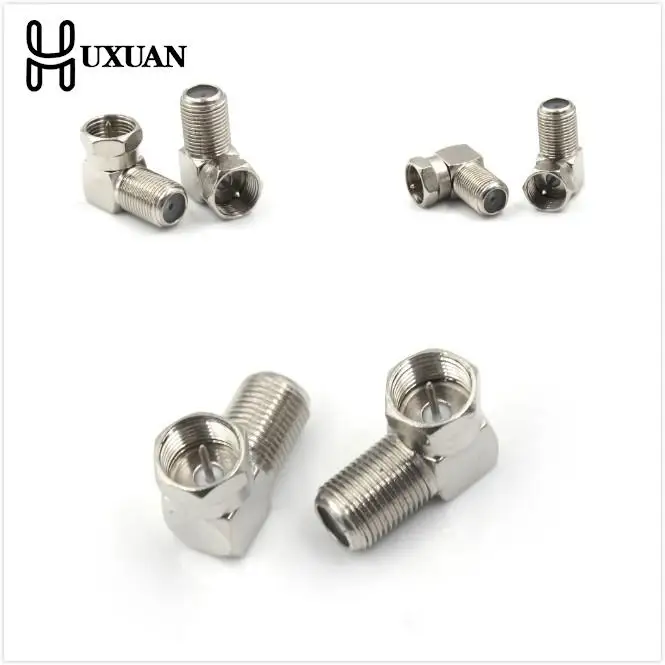 5pcs 90 Degree Right Angled TV Aerial Cable Connector RF Coaxial F Female Socket To TV Male Plug Coaxial Connector
