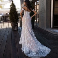 miss veil sweetheart wedding dress off shoulder lace up mermaid bridal gown lace appliques backless train vestido de casamento
