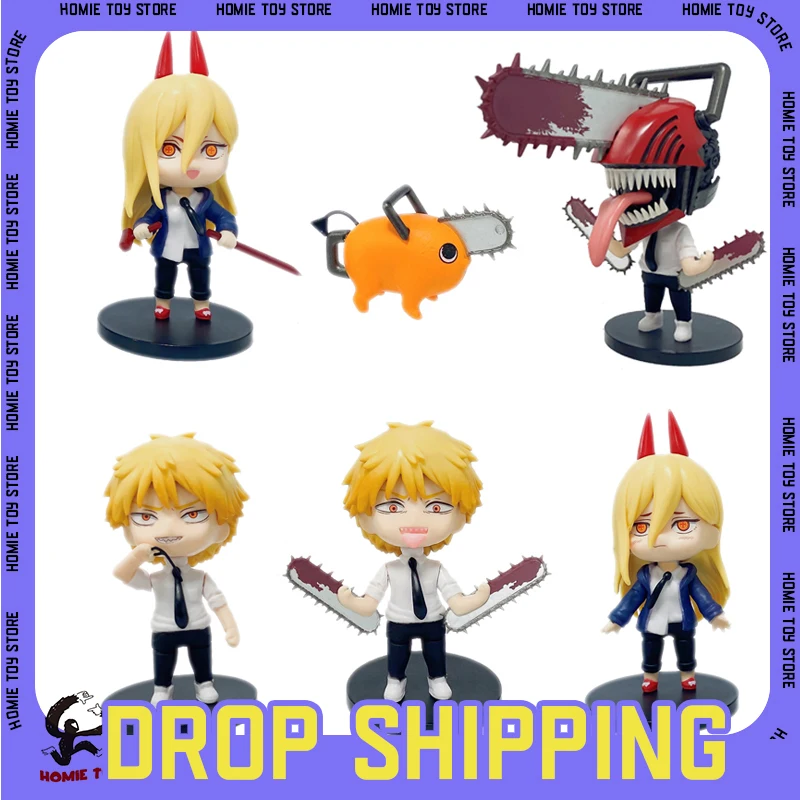 

Chainsaw Man Action Figures Q Version Power Denji Pochita Makima 10cm Figure Model Ornaments Anime Dolls Toy Gifts for Christmas