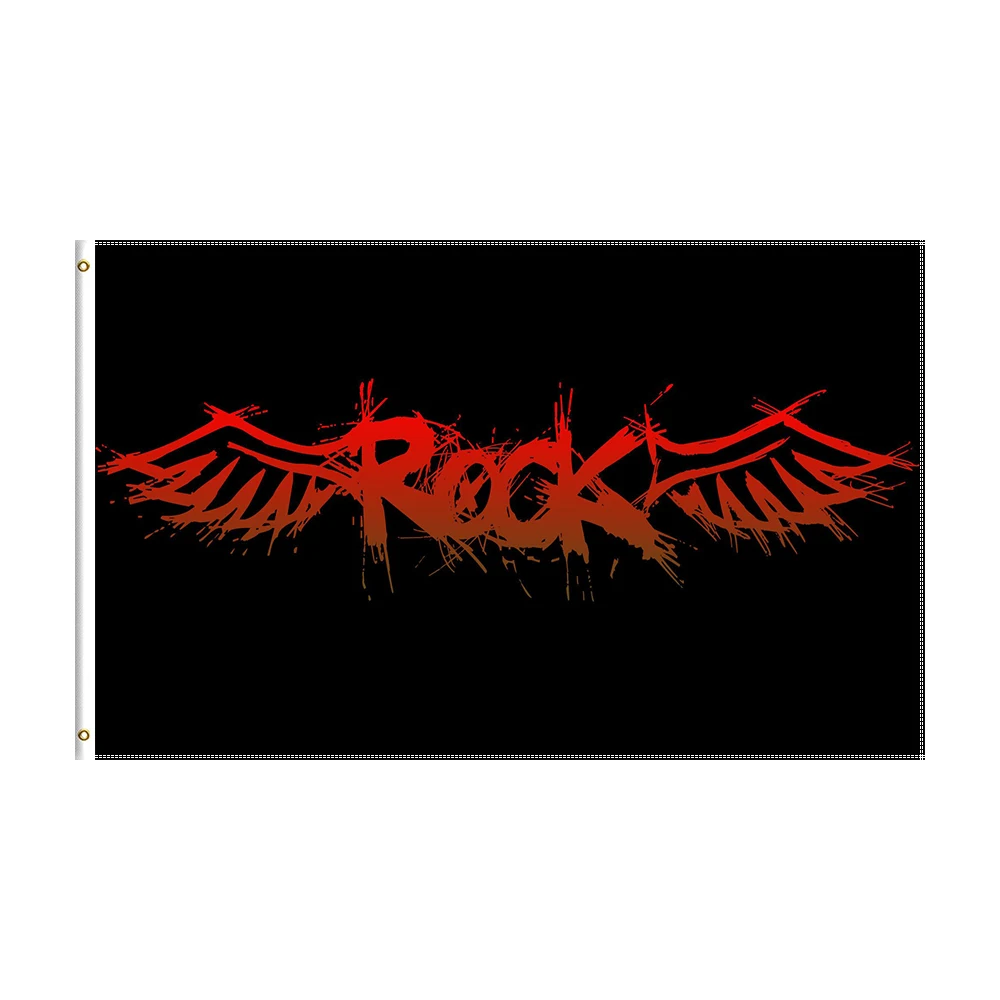 

3x5 Ft Rock Flag Polyester Printed for Decor