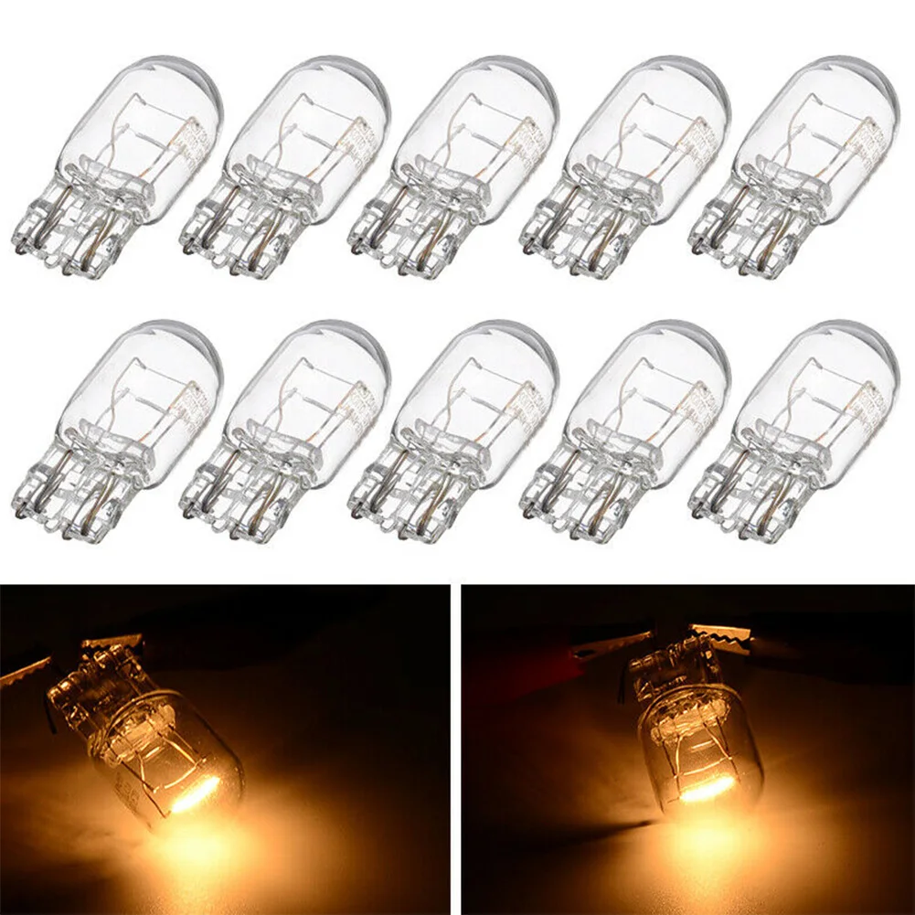 10X Car T20 Brake Tail Light Bulbs 7443 1891 21/5W Clear Glass Turn Signal Stop High Quality Halogen Lighting Car Truck Parts