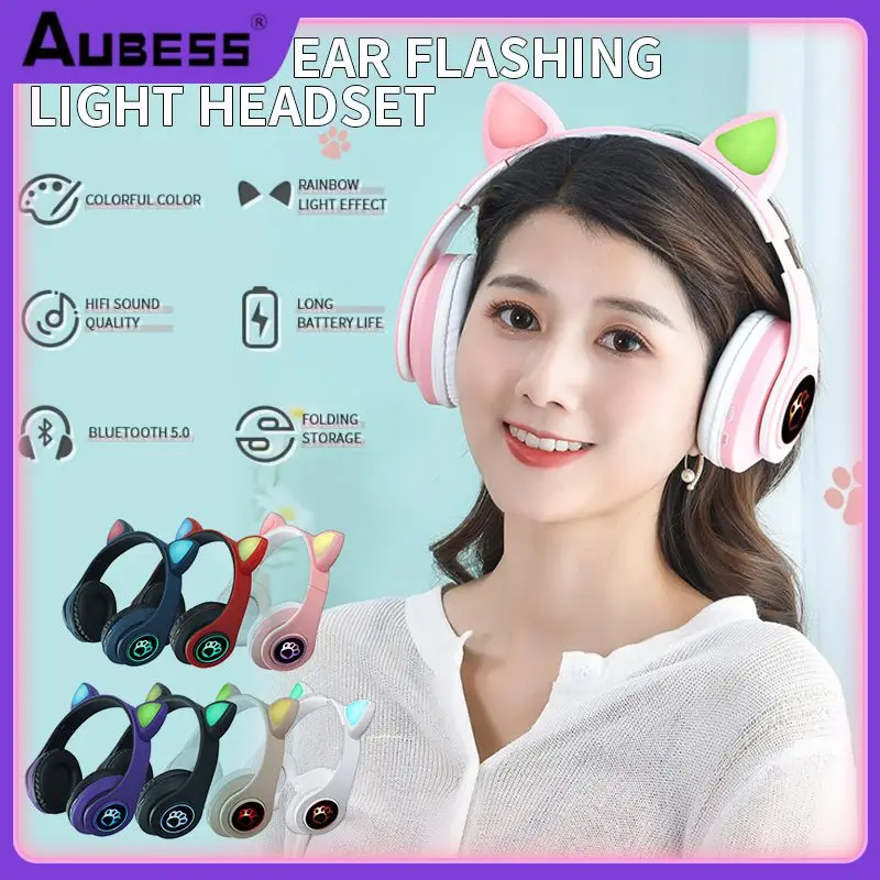 

With Microphone Stereo Bluetooth5.0 Headset Foldable Tws Earphone 300mah Wireless Headphone For Pc Laptop Phone