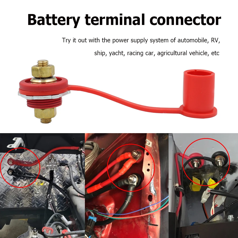 3/8 inch Studs Battery Charger Post 250A Car Battery Power Junction Jumper Connector Terminal for RV Ship Yacht Accessories