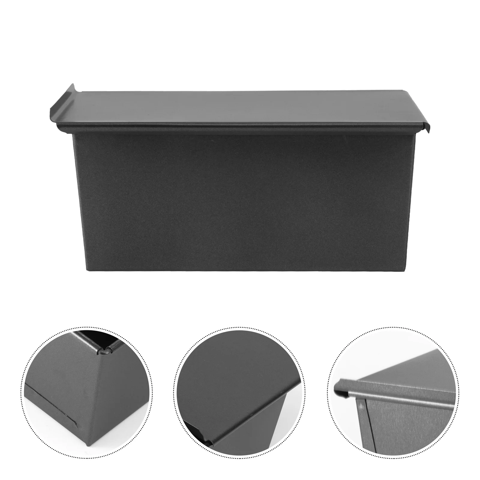 

Loaf Pan with Lid Nonstick Rectangular Loaf Pan Flat Box Cake Dessert Making Mould for Oven ( Black ) 450g Bread