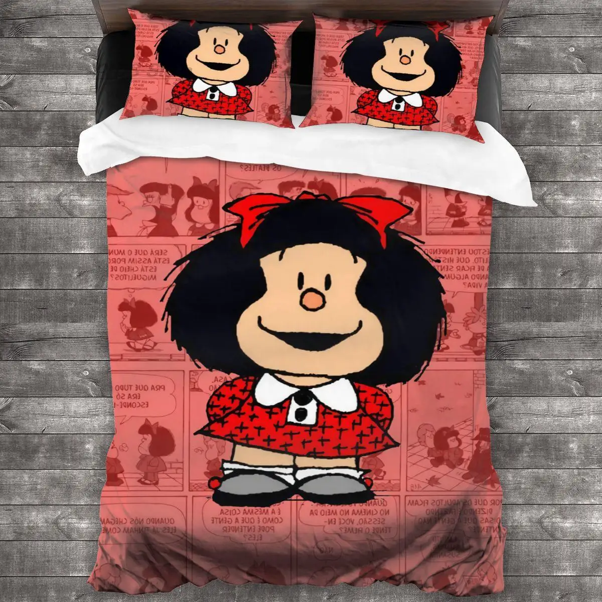 Комплект постельного белья Mafalda односпальный с 3D принтом размеры Queen/King Aldult для