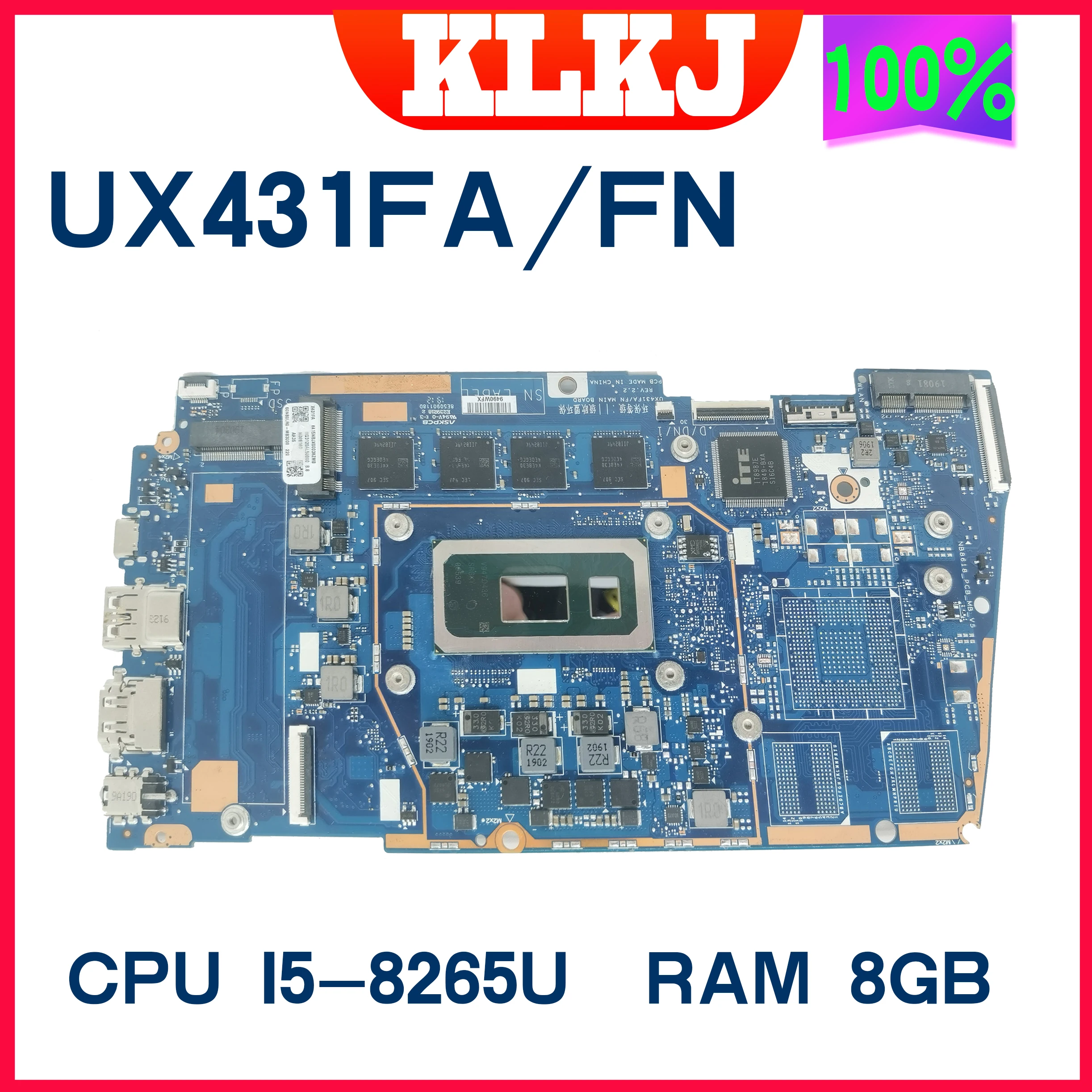 

Материнская плата Dinzi UX431FA/FN для ноутбука ASUS ZenBook-14 UX431FA UX431FN UX431F материнская плата W/8G-RAM I5-8250U GM 100% хорошо работает