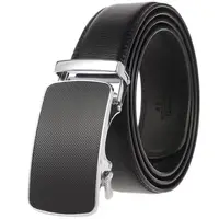 Men's Leisure Belt 2022 New Premium Youth Belt High Quality Leather Flat Black Automatic Buckle Daily Short Travel Pants Belt