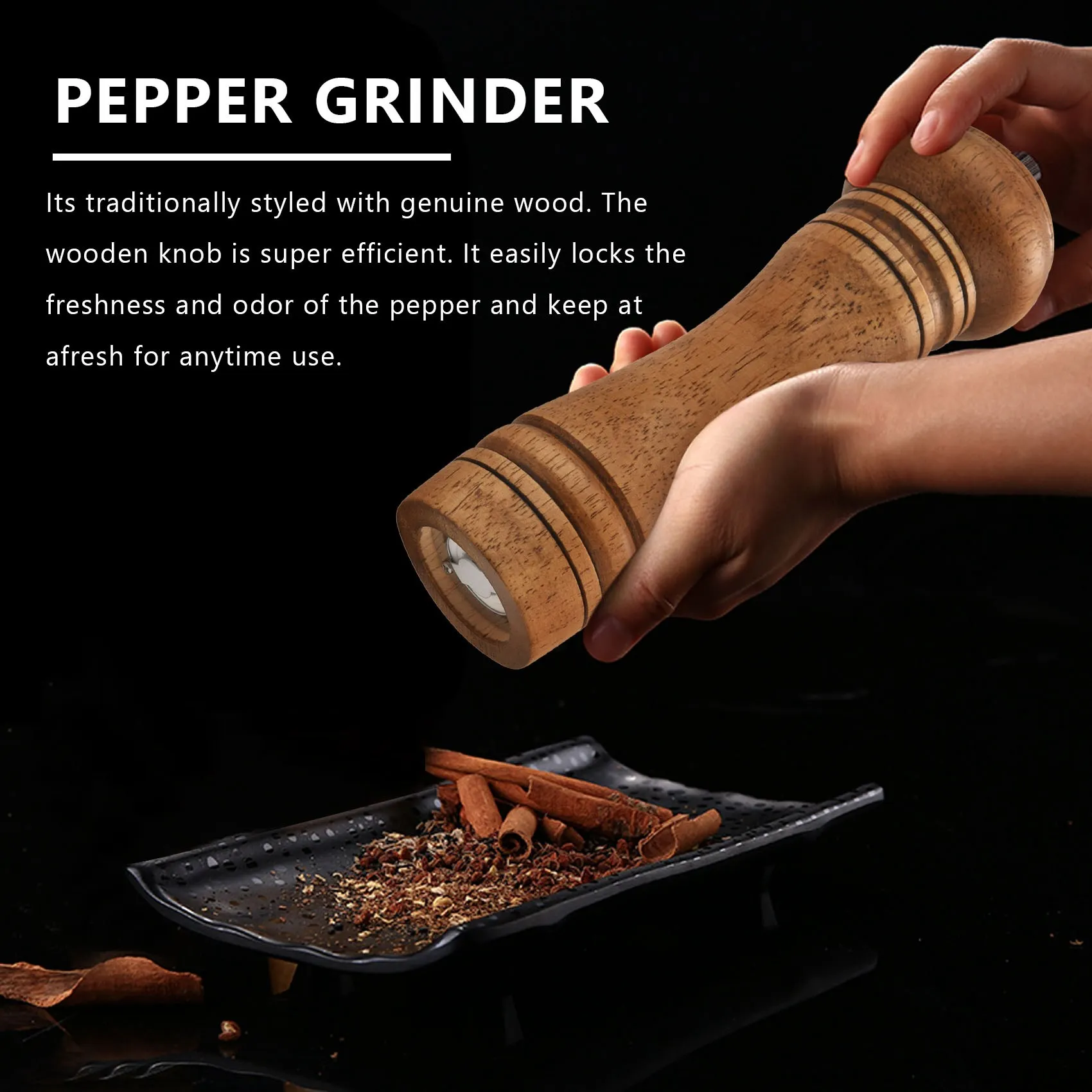 

Manual Salt Pepper Grinder Chili Black Pepper Sesame Spice Grinder Gadget Household Kitchen Tool Barbecue Accessories 5-8-10inch