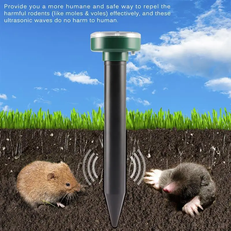2/4/8 Solar Powered Ultrasonic Sonic Mouse Mole Pest Rodent Repeller Repellent Yard LED Light Outdoor Lamp Garden |