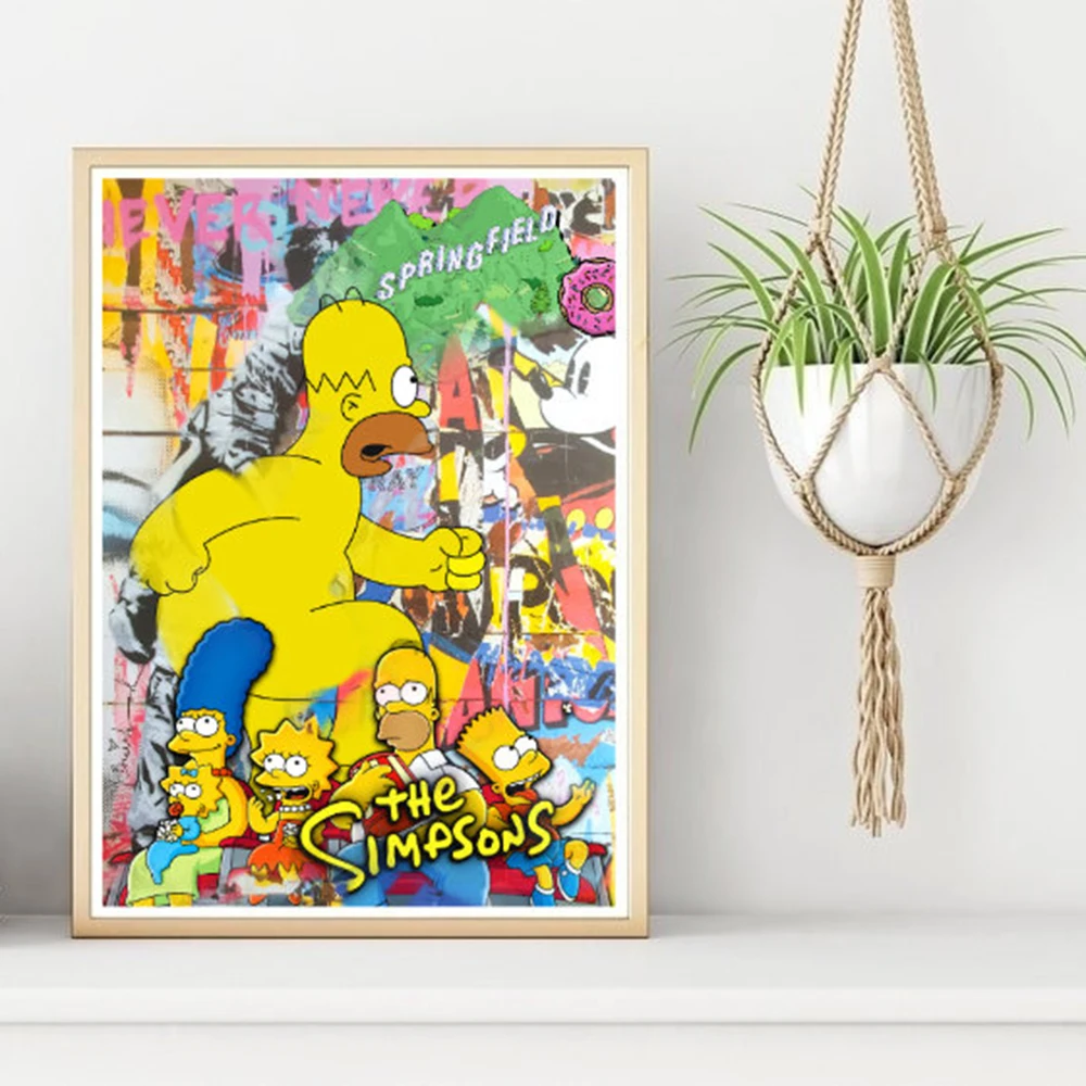 Постер на стену с изображением персонажей мультфильма Симпсоны