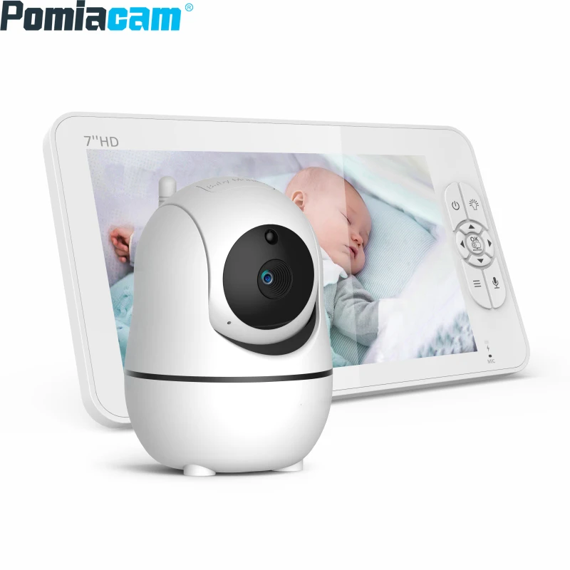 Беспроводная видеоняня, экран 7 дюймов, 720P HD, IPS, поддержка 2 HD-камер, 24 ч, футов, Раздельный режим, портативная радионяня SM70