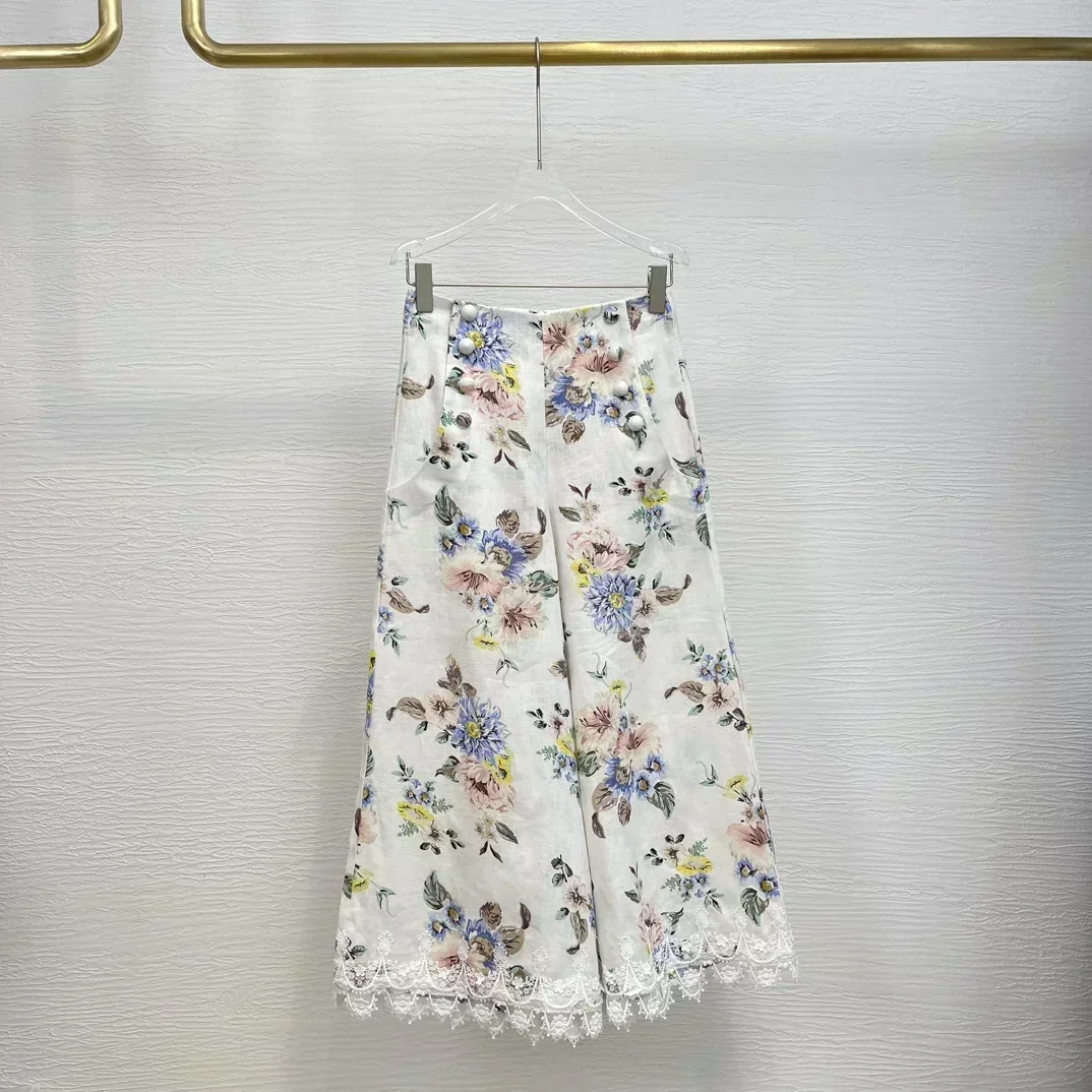 Свободная блузка с цветочным принтом Рами и вышивкой кружевная лоскутная топы