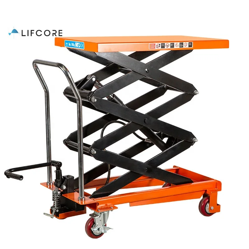 

500KG Foot Pump Hydraulic Lift Cart Manual Portable Scissor Lift Table 1 ton
